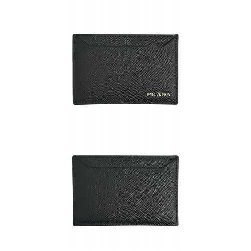 [프라다] 2MC208 PN9 F0002 메탈 로고 사피아노 카드 지갑 블랙 지갑 / TJ,PRADA